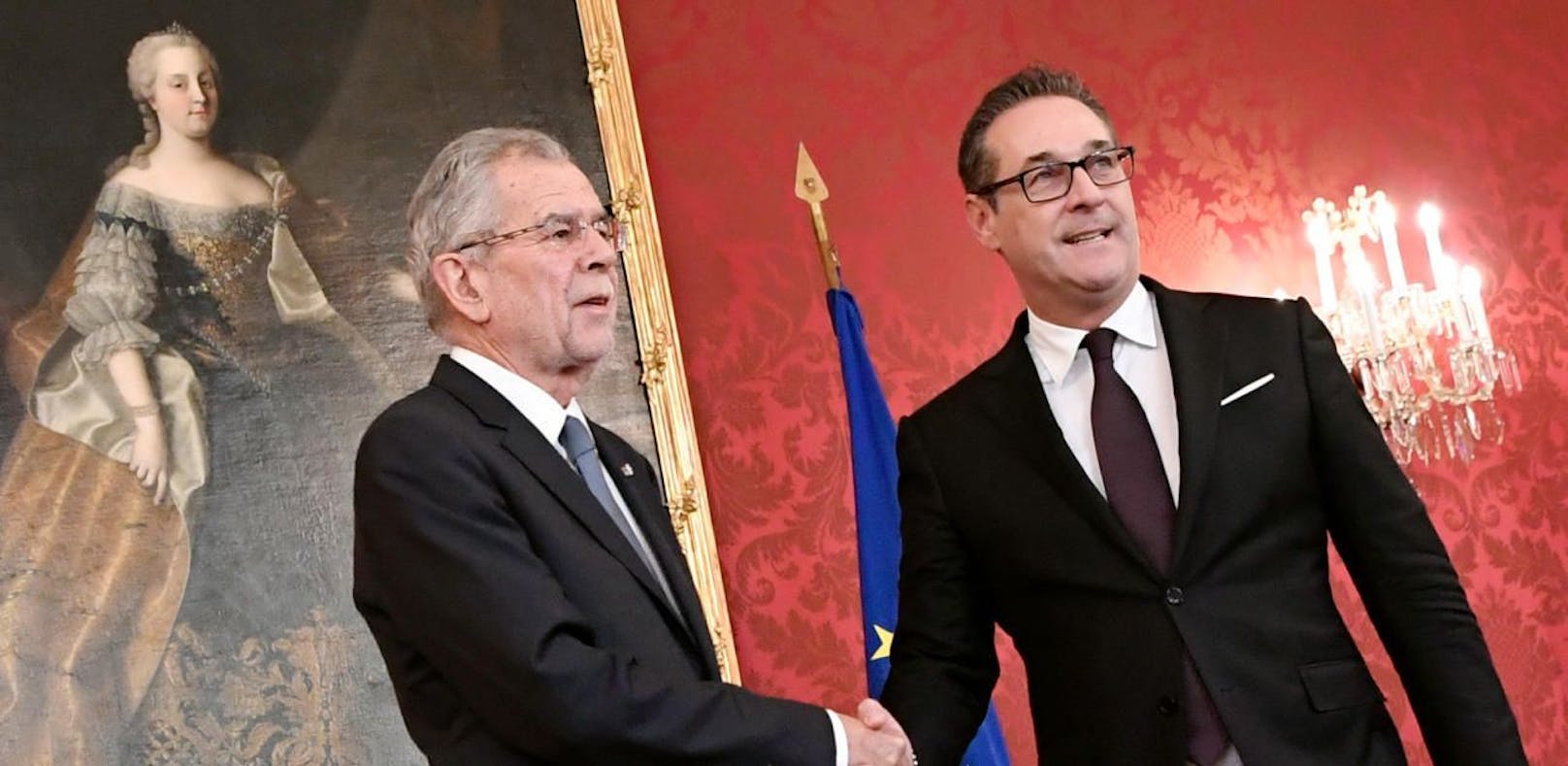 FP-Obmann Heinz-Christian Strache bei Bundespräsident Alexander Van der Bellen.
