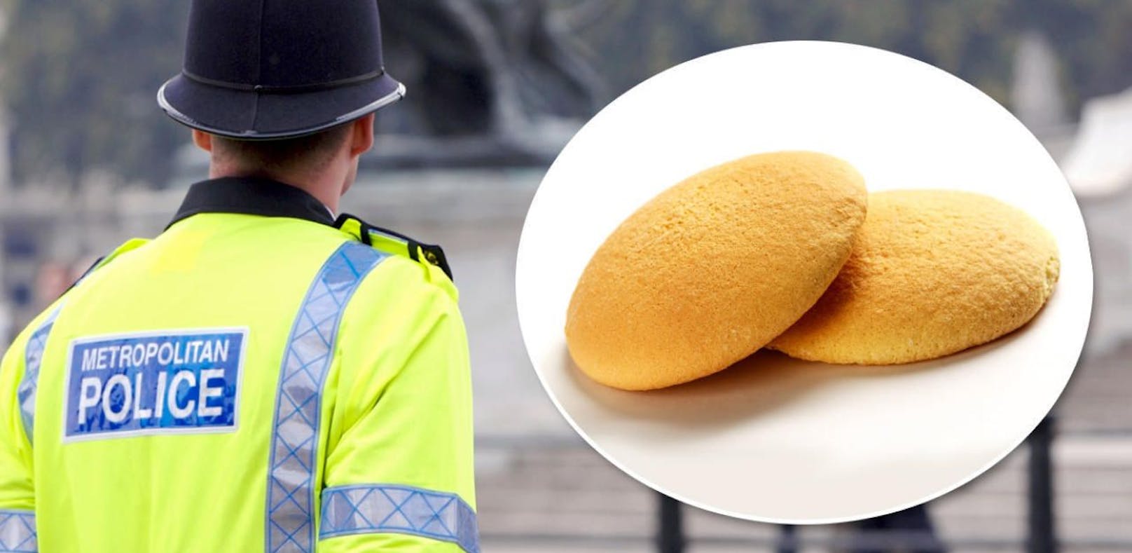 Ein Londoner Streifenpolizist wurde in den Innendienst strafversetzt, weil er Kekse eines Kollegen gestohlen haben soll. Symbolfoto, &quot;heute.at&quot;-Montage&quot;