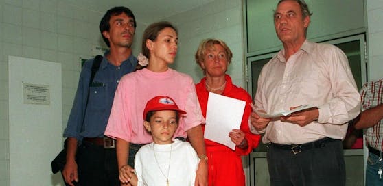 Die Familie Pilhar mit Geerd Hamar 1995 in Malaga.