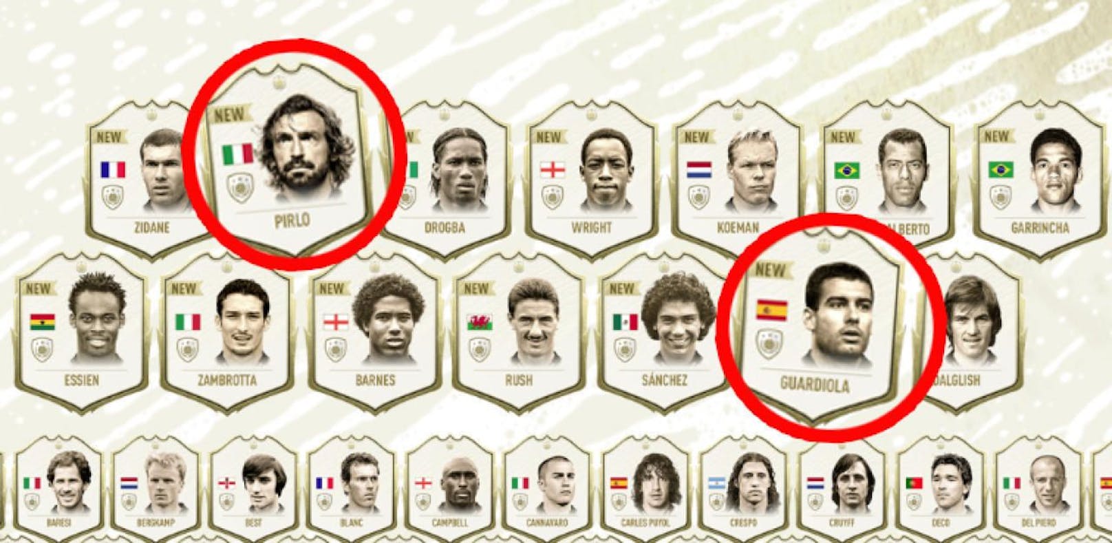14 neue Gesichter! In FIFA 20 können Ultimate-Team-Zocker mit Andrea Pirlo, Pep Guardiola und Co. spielen.