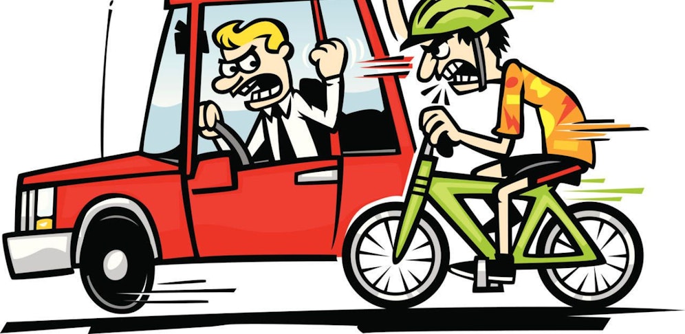 Radfahrer-Autolenker im Streit