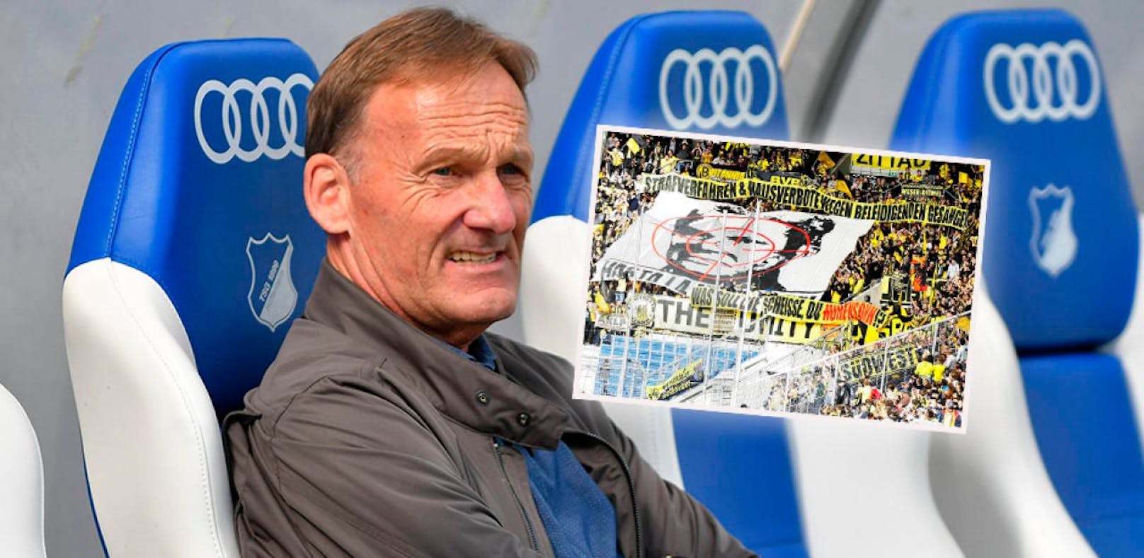 BVB-Boss Hans-Joachim Watzke entschuldigt sich für das Hass-Plakat der Dortmund-&quot;Fans&quot;. 