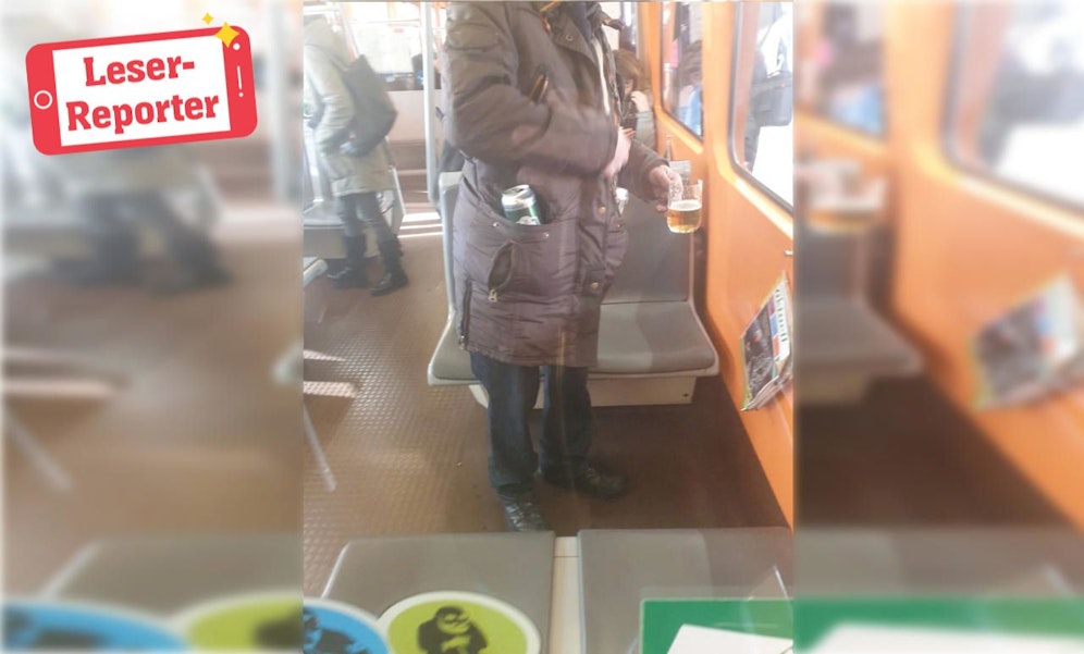 Der Mann genoss sein Bierchen am Montag gegen 8.50 Uhr in der U-Bahn.