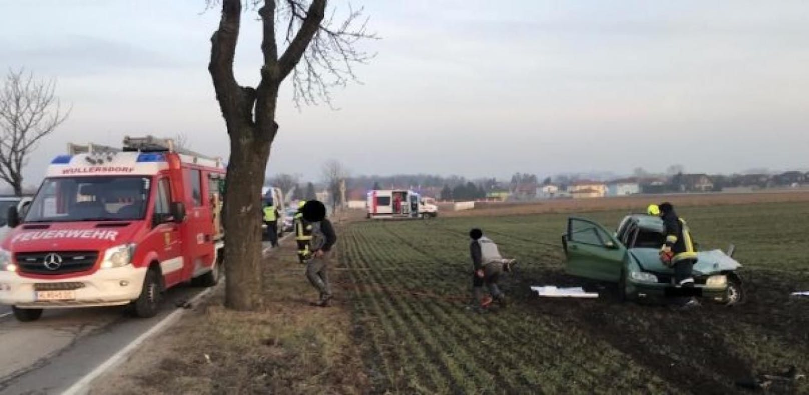 Bei Wullersdorf kam es zu dem schweren Verkehrsunfall.