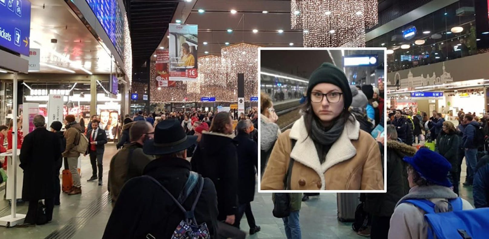 &quot;Heute&quot;-Reporterin Amra Duric wollte mit dem Zug in den Weihnachtsurlaub, strandete aber in Wien.
