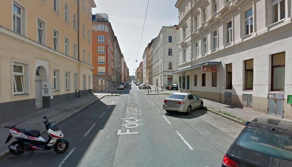 Blick in die Fockygasse in Wien-Meidling