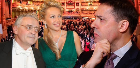 Verleger Christian Mucha (im Bild mit Ehefrau Ekaterina) und Bogdan Roi (r.) ringen um die Opernball-Zukunft.