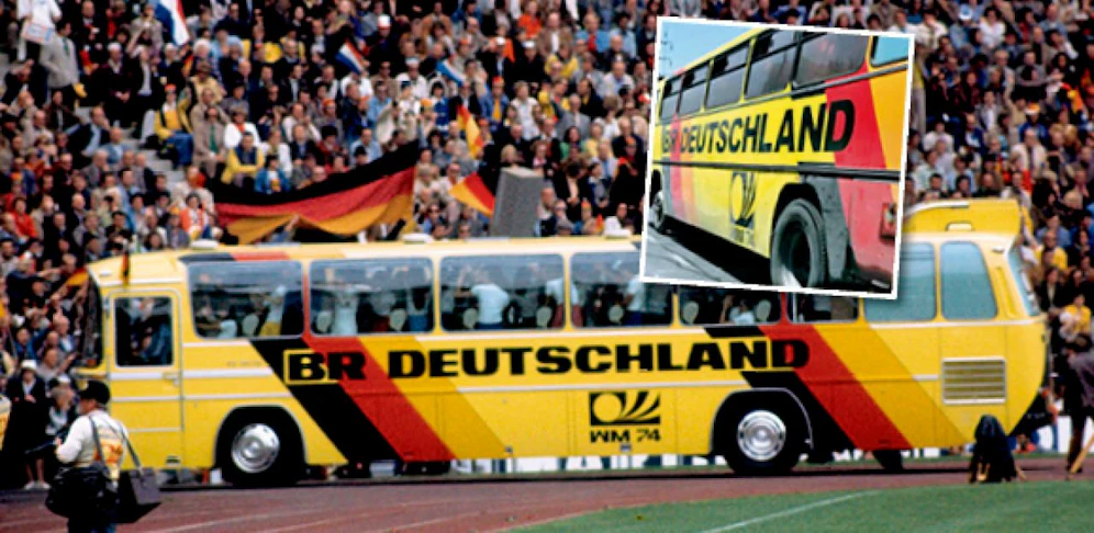 Entdeckung in Teheran: Deutschlands WM-Bus von 1974 ist im Iran unterwegs.