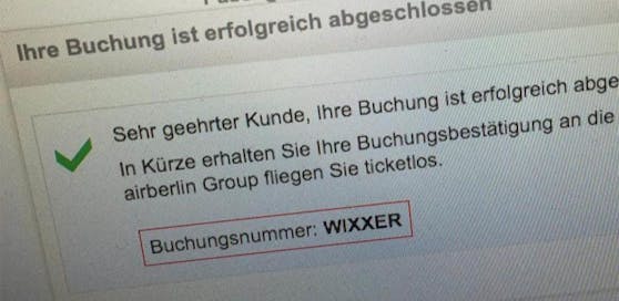 Johanna aus Hamburg erhielt die Buchungsnummer "WIXXER"