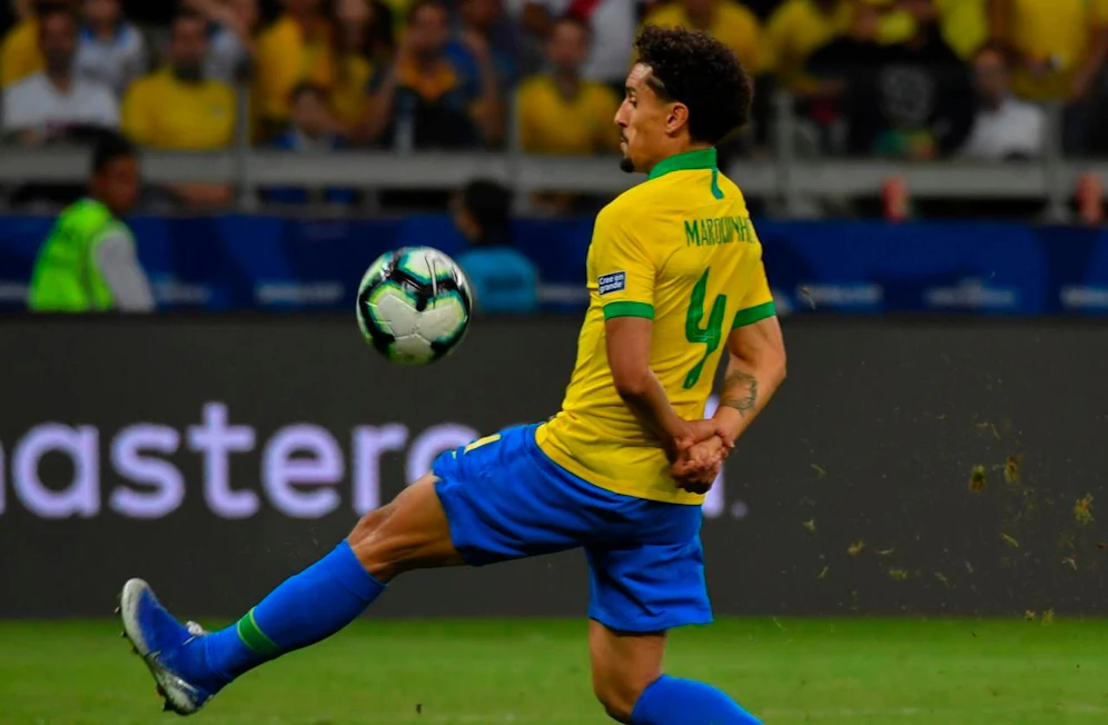 Brasilien-Verteidiger Marquinhos gegen Argentinien. 