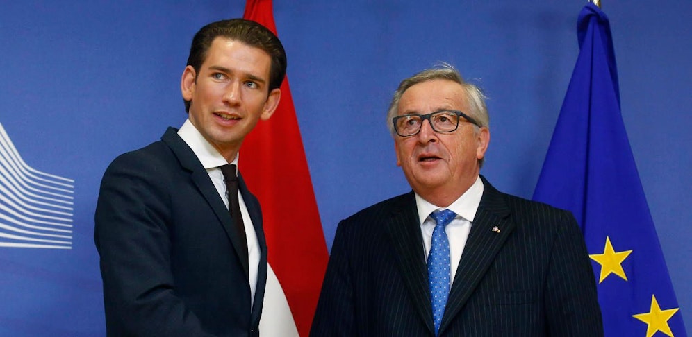 Bundeskanzler Sebastian Kurz mit Jean Claude Juncker vergangenes Jahr im Brüssel.