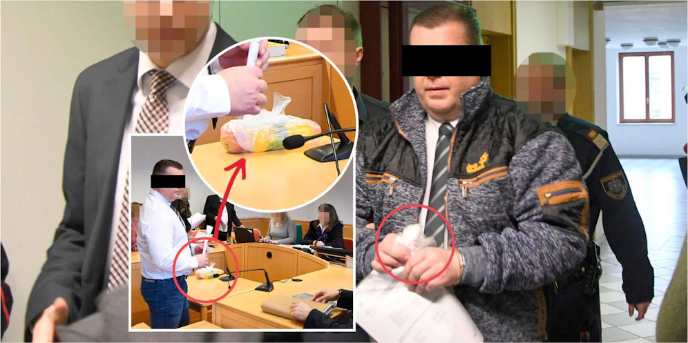 Der Beschuldigte kam mit dem "Jausen-Sackerl" zum Prozess. 