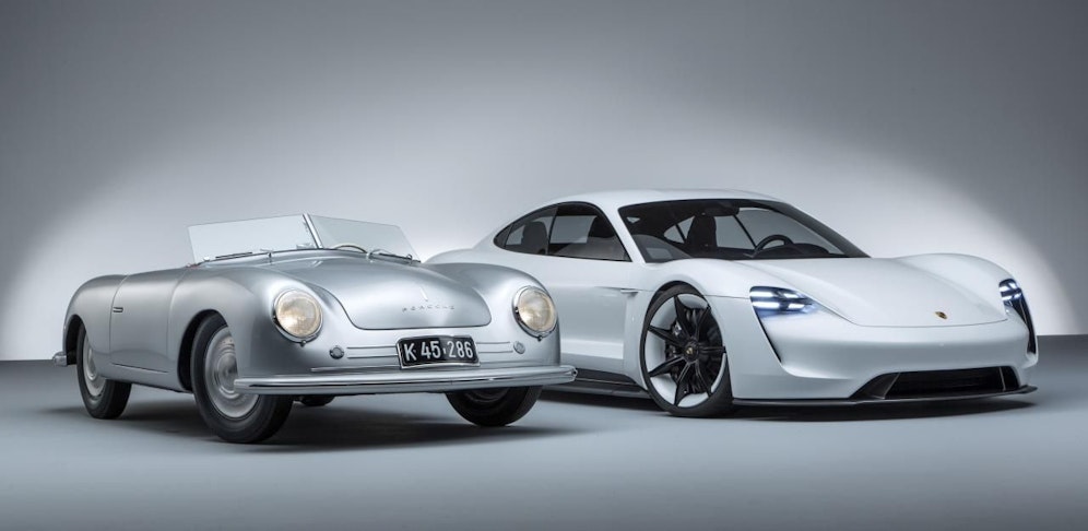 Der erste Porsche (356 "Nr.1" Roadster) und die Konzeptstudie Mission E