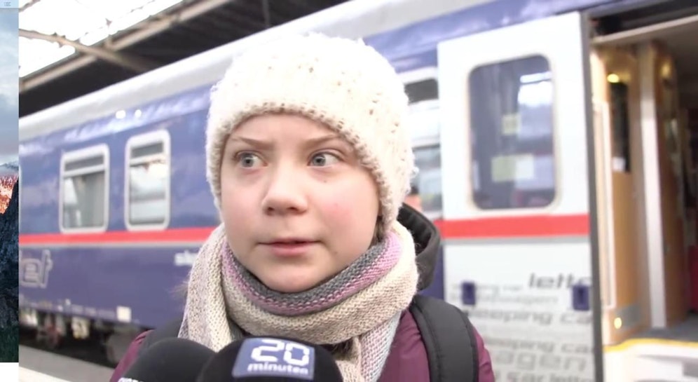 Greta Thunberg bei der Davos-Ankunft.