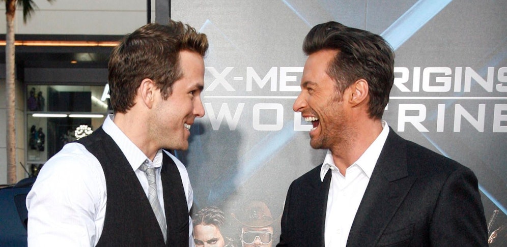 Ryan Reynolds (li.) und Hugh Jackman bei einem Screening von "X-Men Origins: Wolverine" am 28. April 2009 in Hollywood. 