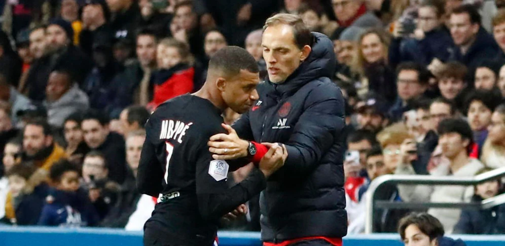 Kylian Mbappe von seinem Coach genervt. 