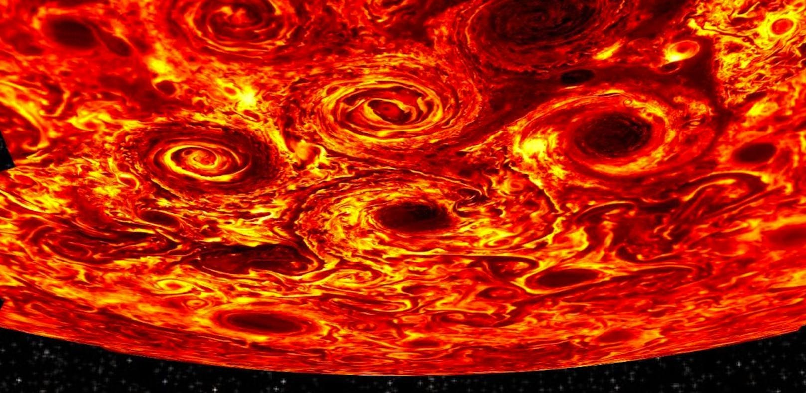 Auf dem Jupiter toben riesige Sturm-Karusselle