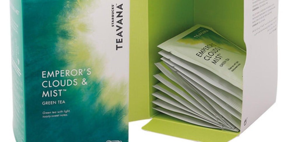 Eine halb volle Tee-Packung -  ein Pflanz.