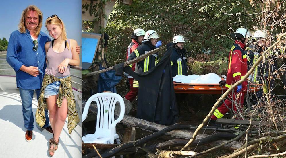 Nach dem Sturz wurde die verletzte Julia Mandoki (li. mit Vater Leslie) ins Spital gebracht. 