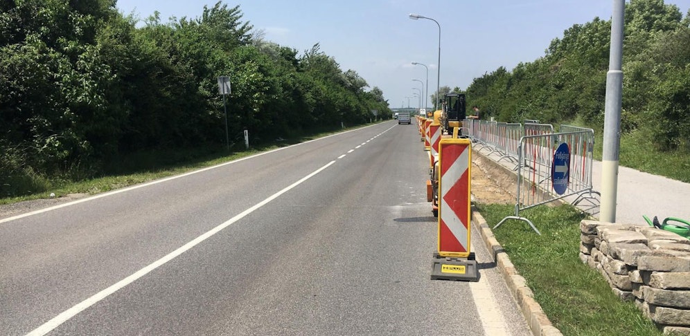 Baustellenstart in der Schwarzmühlstraße.