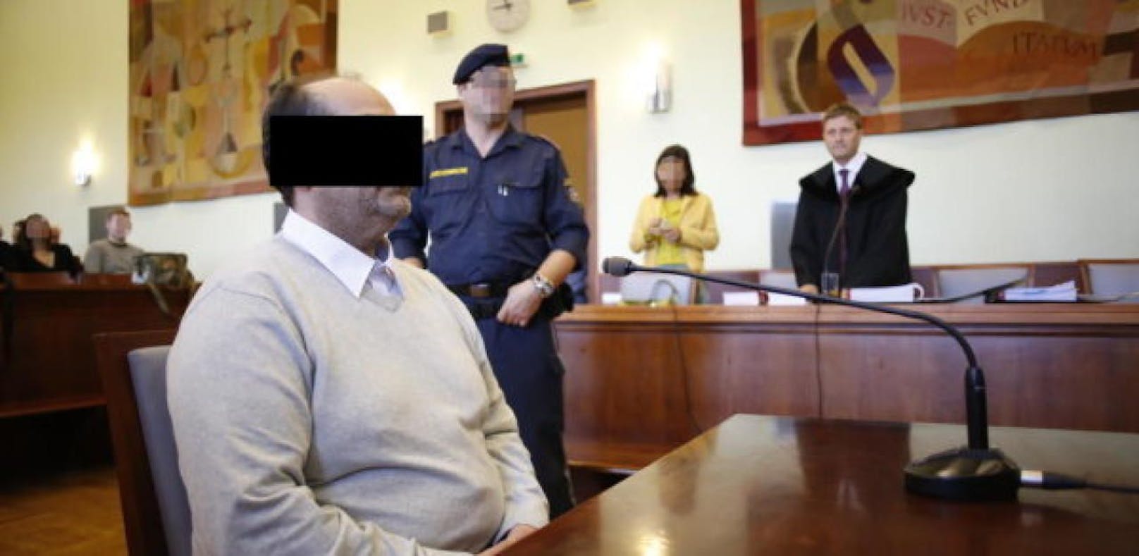 Der Angeklagte am ersten Prozesstag am Gericht Wr. Neustadt: Er wurde Dienstagabend zu 5 Jahren Haft verurteilt.