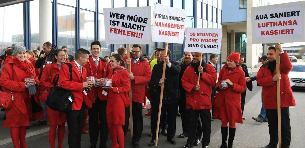 Unzufriedenheit bei den rund 4.000 AUA-MitarbeiterInnen wächst.