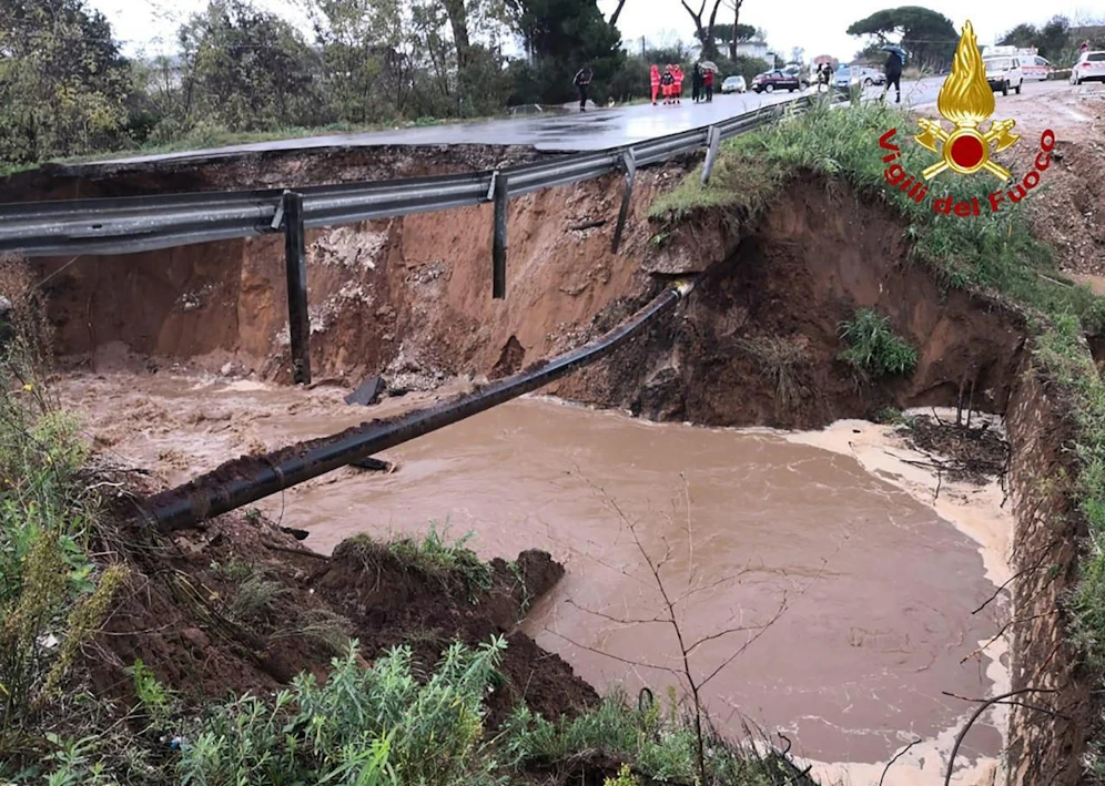 Schwere Unwetter verwüsten Terracina. Foto: Vigili del Fuoco