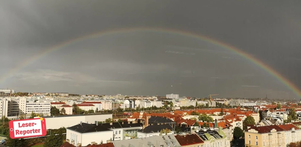 Regenbogen über Wien