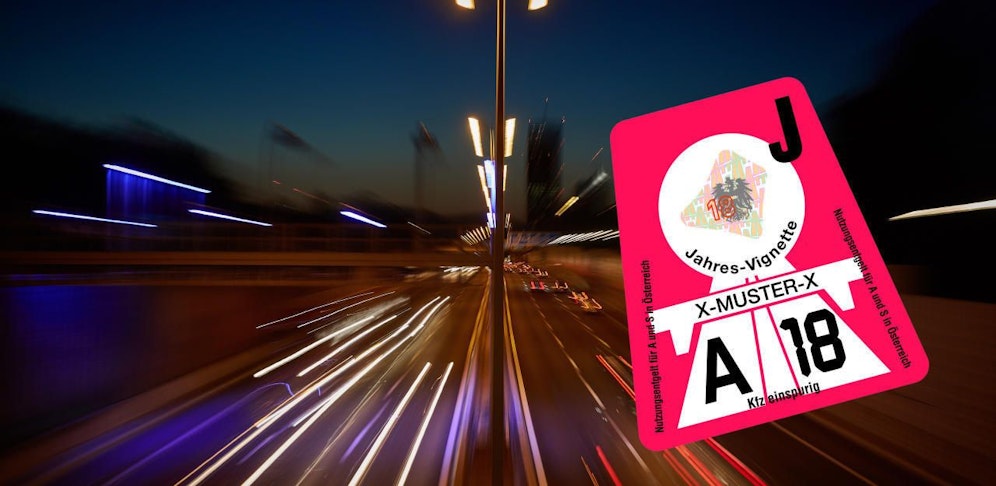 So sieht die Vignette in Ihrer klassischen Form aus  digital sieht man nichts am Auto.