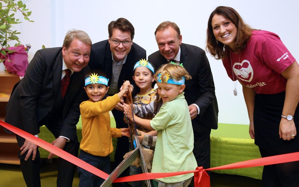 Stadtrat Jürgen Czernohorszky (SPÖ) und BV Gerald Bischof (SPÖ) eröffneten den Kinderfreunde Kindergarten In der Wiesen SÜD