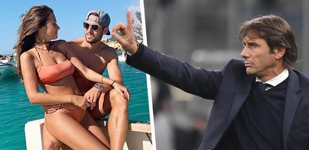 Antonio Conte lässt kein Detail außer Acht. Stefan de Vrij mit seiner Freundin Doina Turcanu.