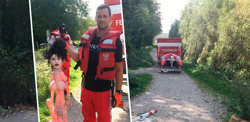 Die FF Steyr wurde wegen einer angeblichen Wasserleiche alarmiert. Doch es war nur eine Sex-Puppe.