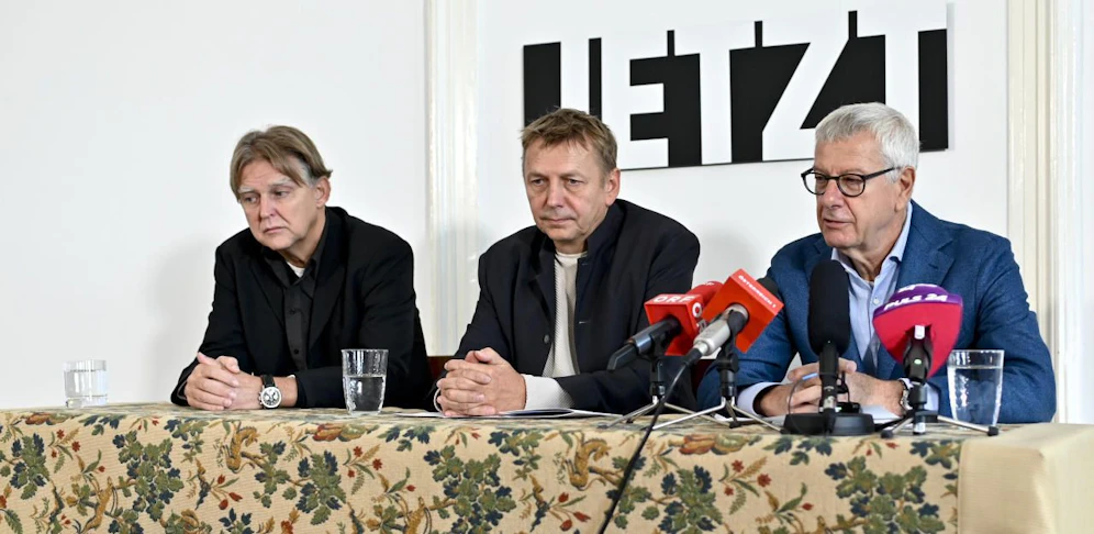 JETZT-Abgeordneter Alfred Noll (L) und die "JETZT - Liste Pilz" Klubobmänner Bruno Rossmann (R) und Wolfgang Zinggl am Freitag, 18. Oktober 2019, im Rahmen der Pressekonferenz "Abschluss und Bilanz" in Wien.