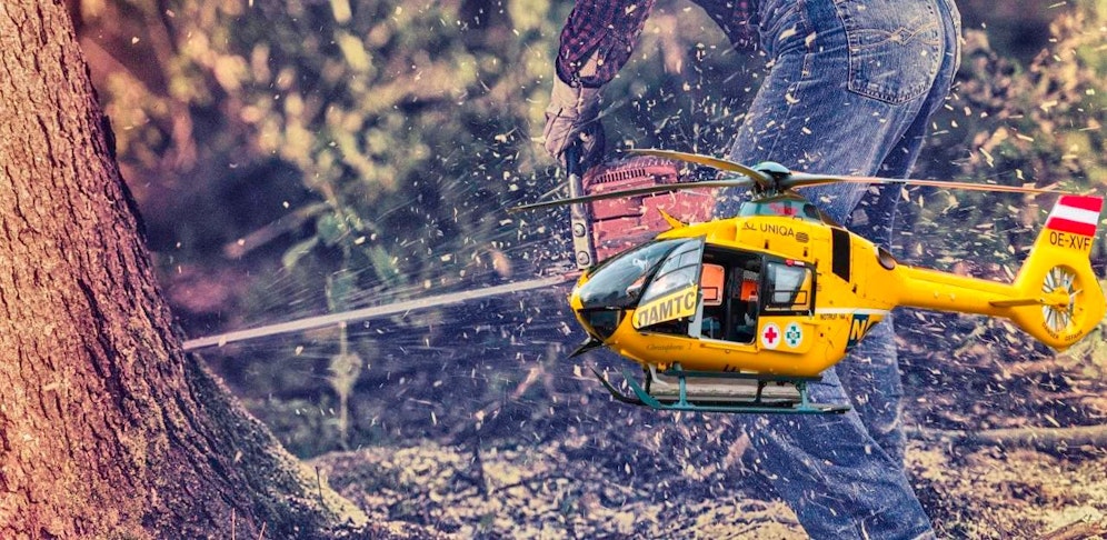 Der Christophorus 2 flog den Mann ins Spital nach Wien