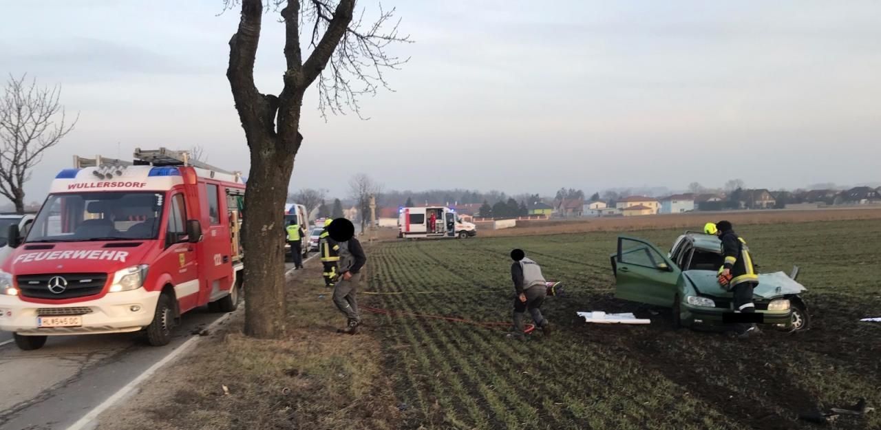 Heute.at - Auto gegen Baum: Mutter und Kind schwer verletzt