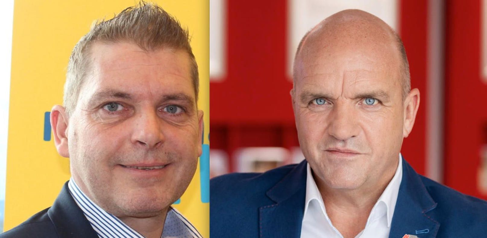 Josef Hager (NÖAAB-FCG) und Markus Wieser (FSG) befinden sich im Wahlkampf.