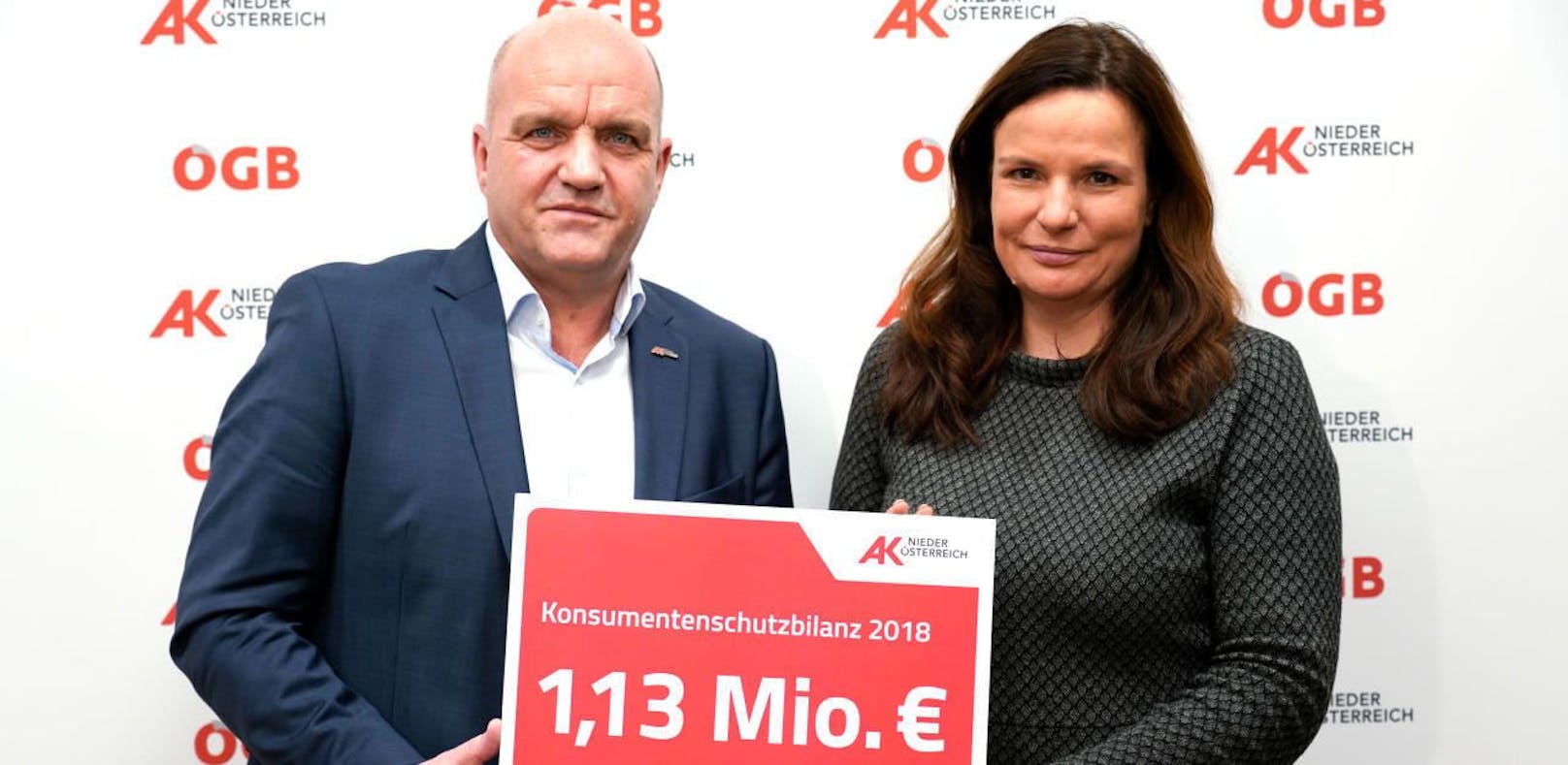 AK Niederösterreich-Präsident Markus Wieser und AKNÖ-Direktorin Bettina Heise