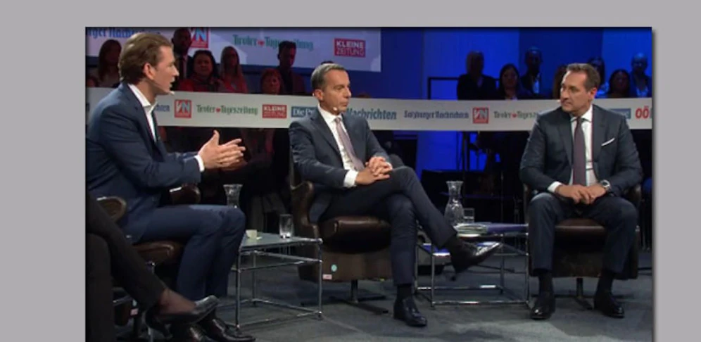 Kurz, Kern und Strache in der TV-Diskussion.