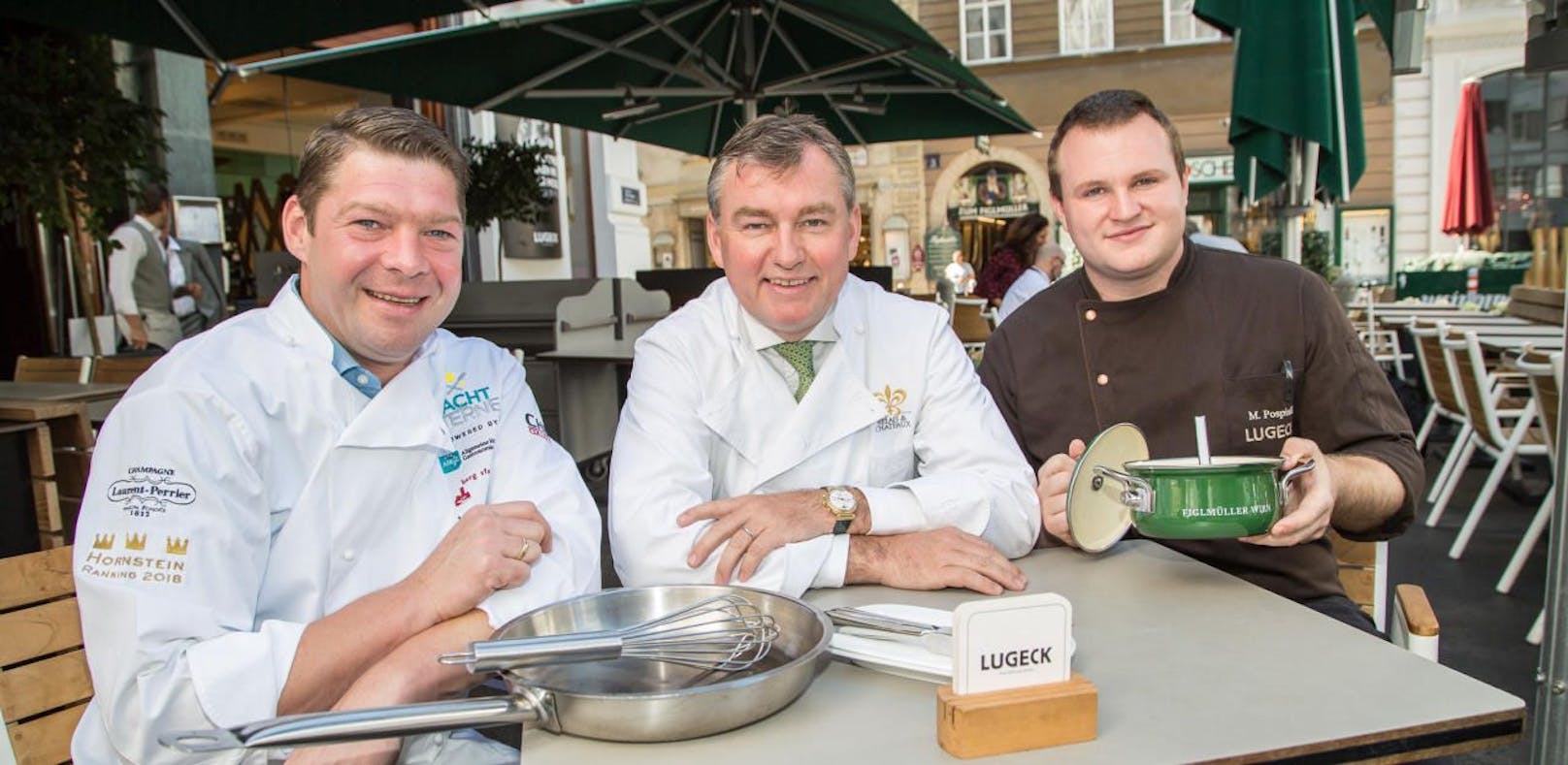 Andreas Flatscher, Toni Mörwald und Matthias Pospisil freuen sich schon auf die 18. Wiener Restaurantwochen.