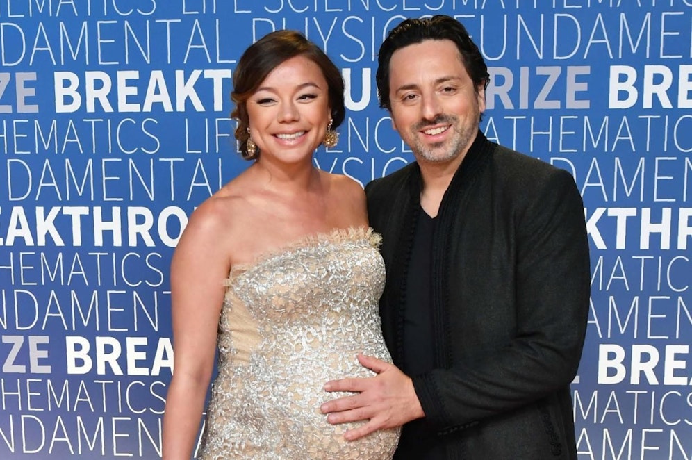 Google-Gründer Sergey Brin und Unternehmerin Nicole Shanahan im November 2018
