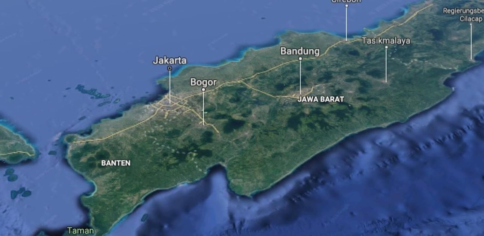 Das Erdbeben ereignete sich im Westen Javas. 