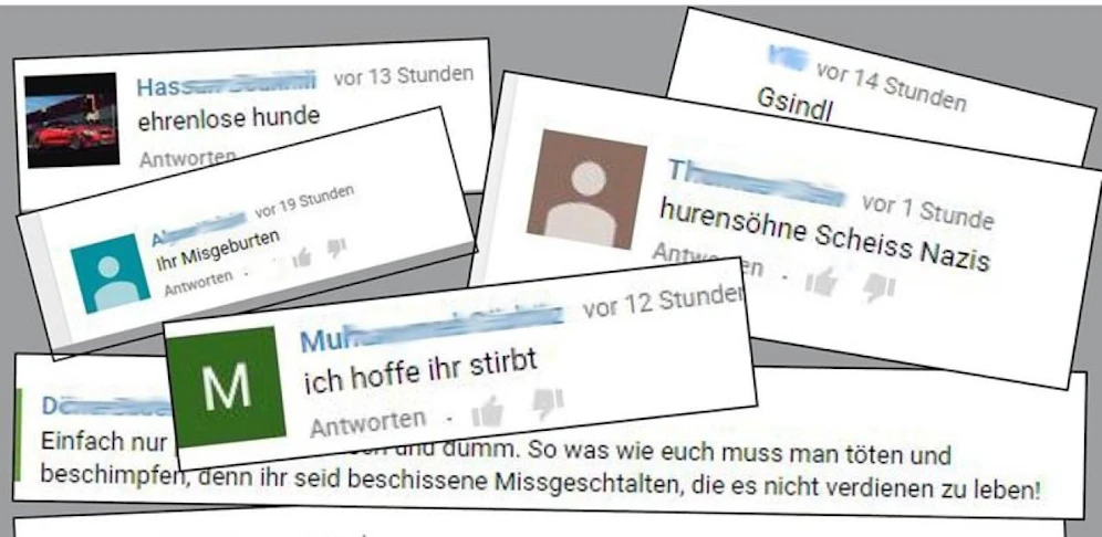 Eine Sammlung der Hasskommentare
