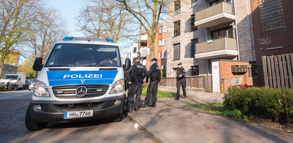 Polizeieinsatz in Hamburg-Wandsbek. 