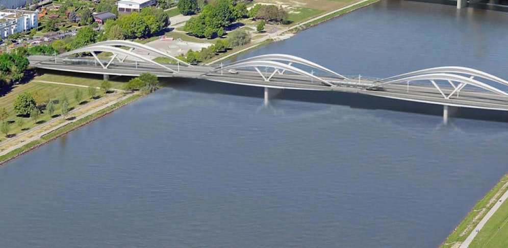 So soll die neue Linzer Donaubrücke aussehen.