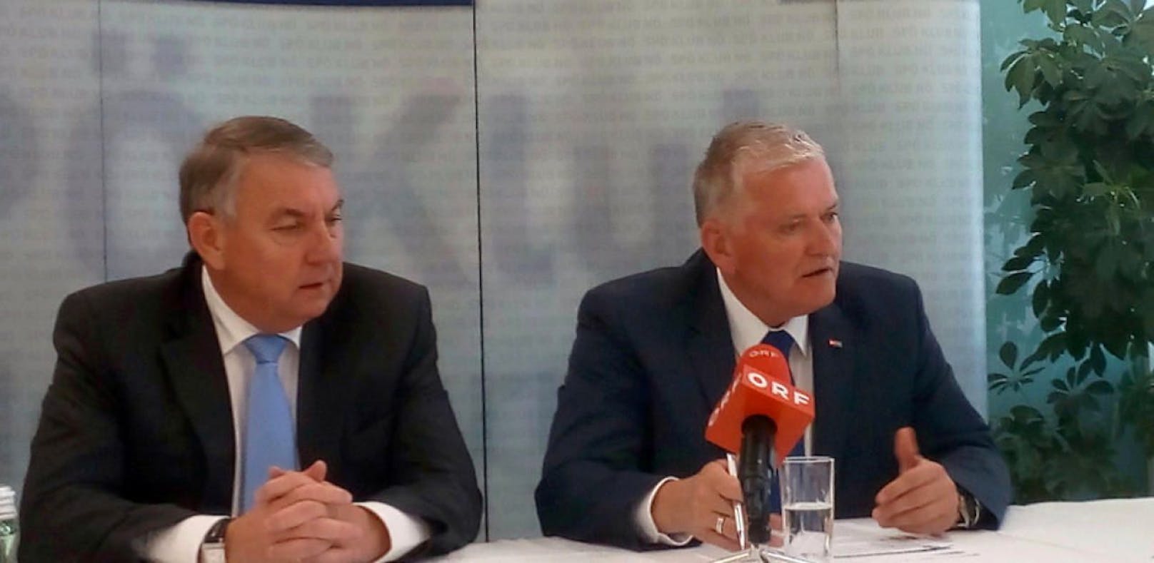 SPÖ Klubobmann, Reinhard Hundsmüller und Landeshauptfrau Stellvertreter, Franz Schnabl, zum Arbeitsprogramm mit der VPNÖ.  