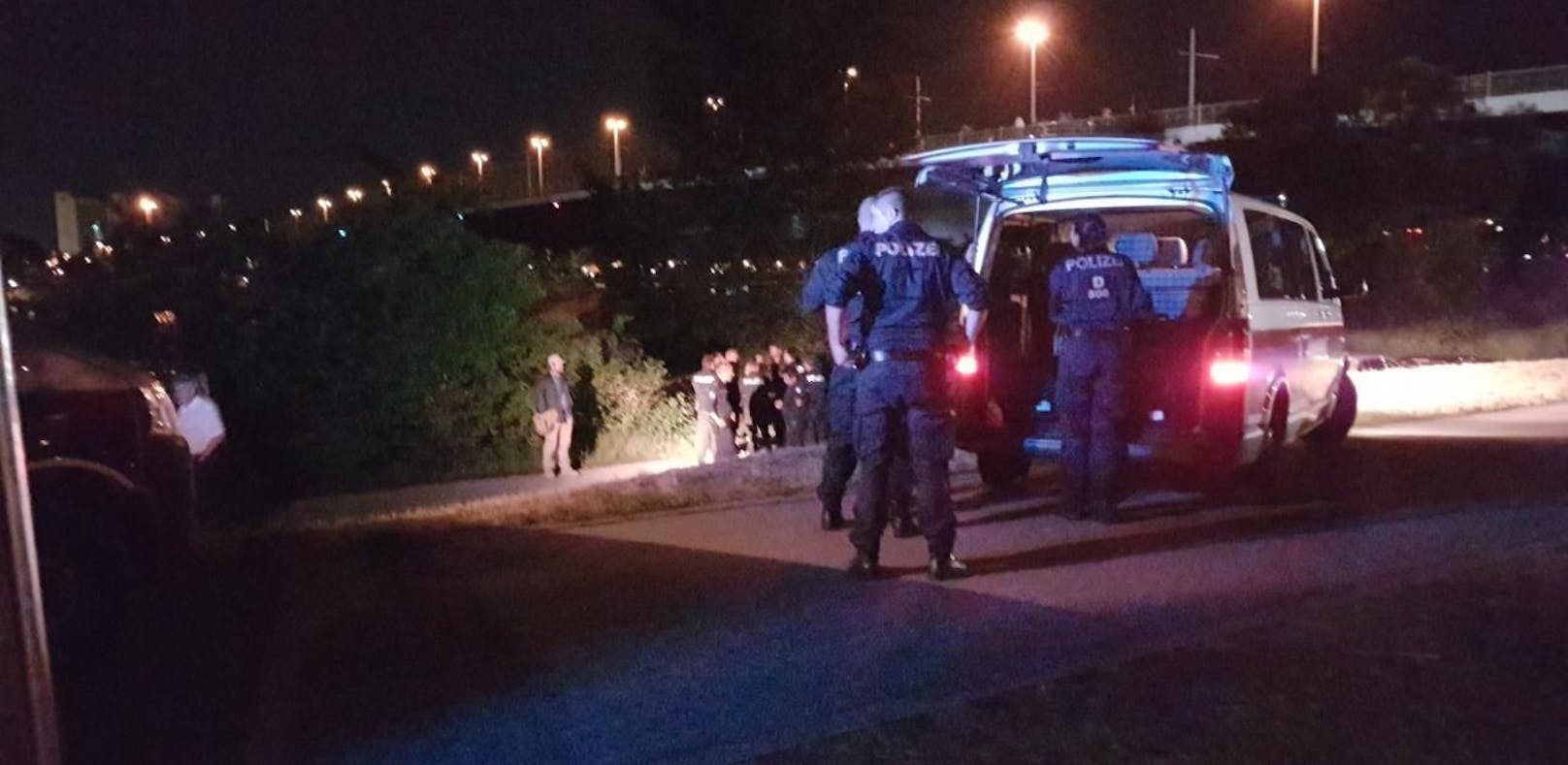 Polizeieinsatz auf der Donauinsel.