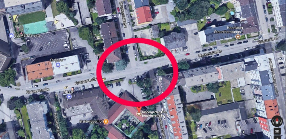 Hier soll nun die Parkgarage gebaut werden.