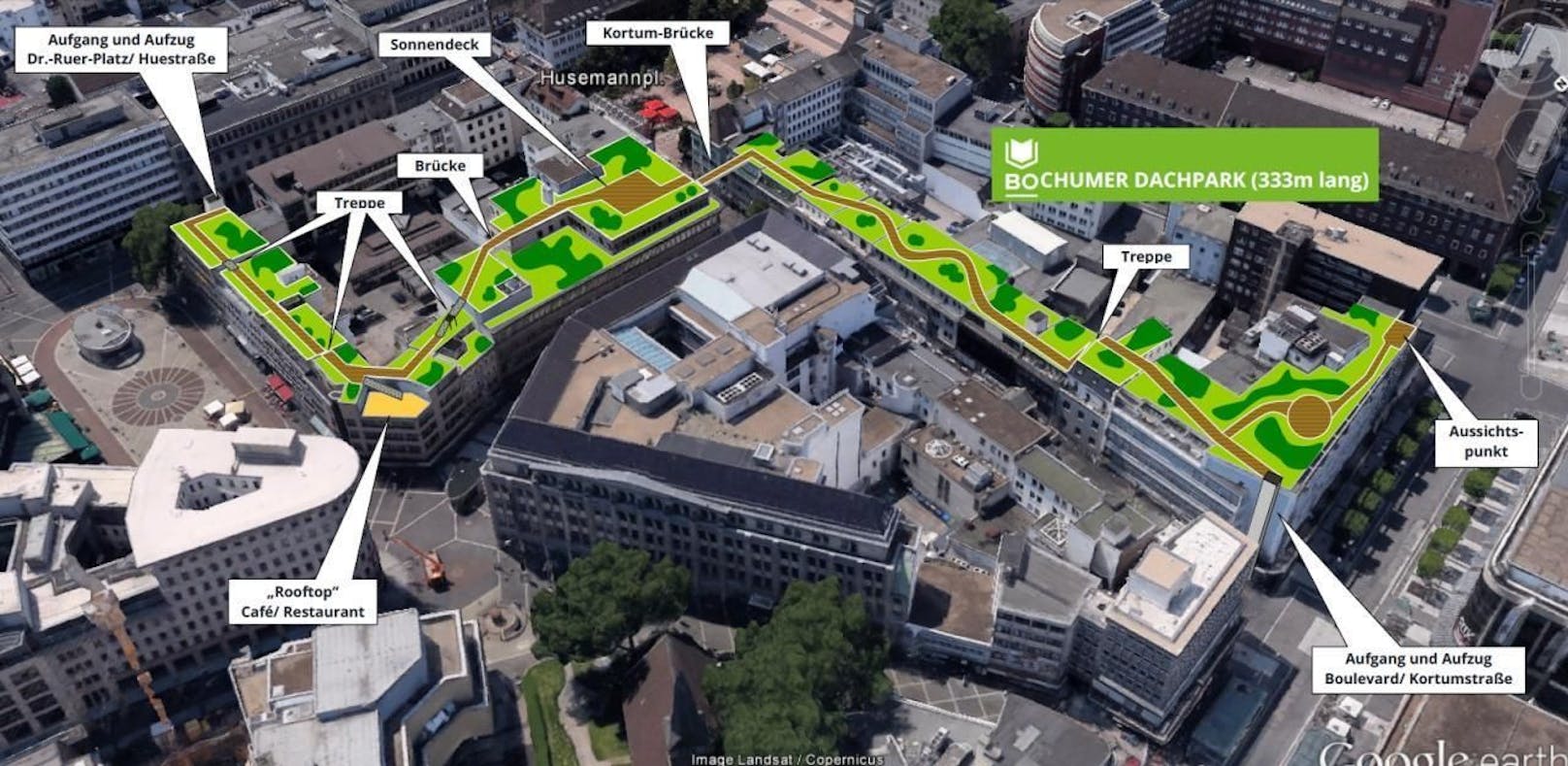 So sehen die Pläne zum Projekt &quot;Dachpark&quot; der Stadt Bochum aus. 