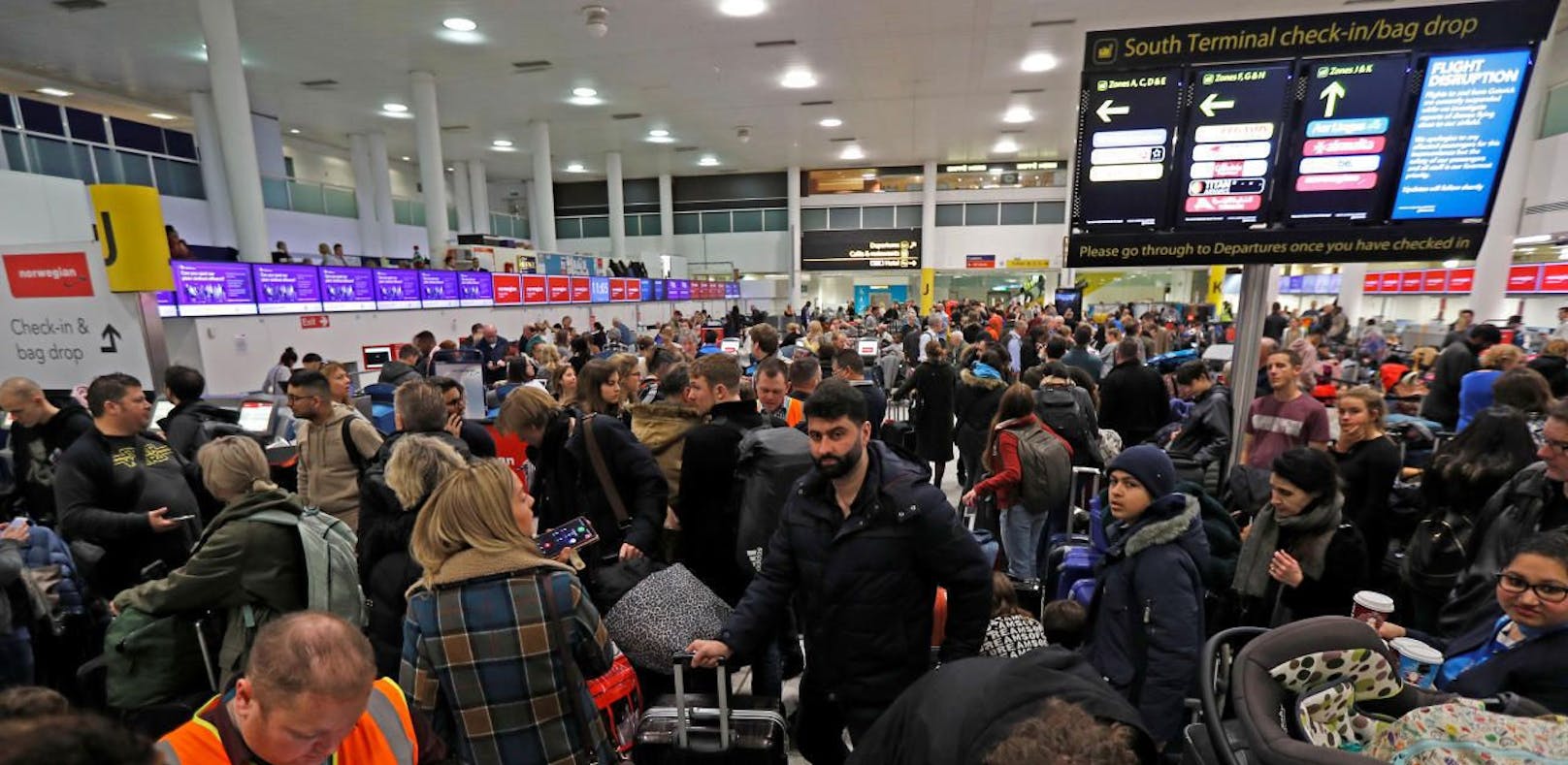 Chaos am Londoner Flughafen Gatwick am 20. Dezember 2018.