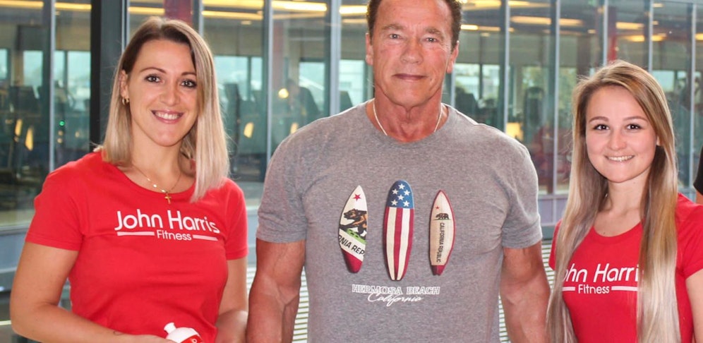 Arnie trainierte im "John Harris"-Fitness-Studio in Linz.